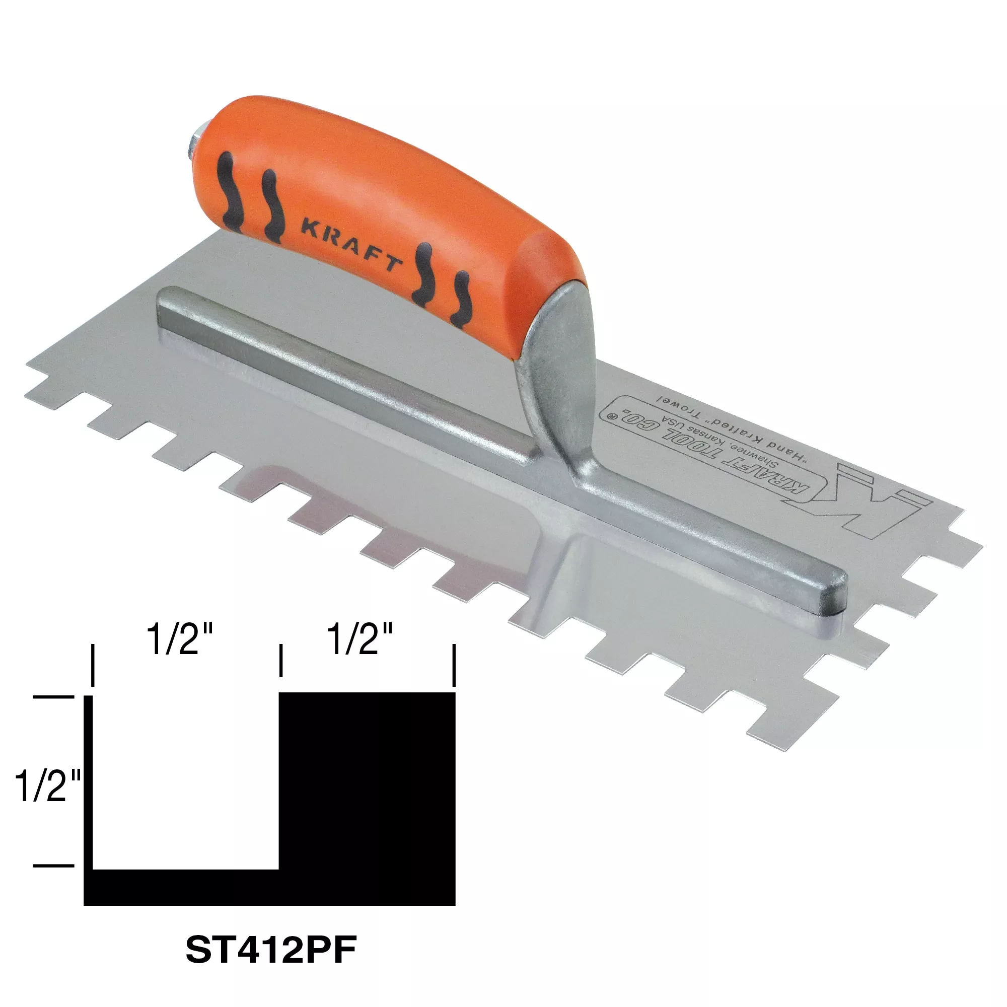 1-2-x-1-2-x-1-2-square-notch-trowel-with-proform-handle 1/2" x 1/2" x 1/2" Square Notch Trowel with ProForm Handle