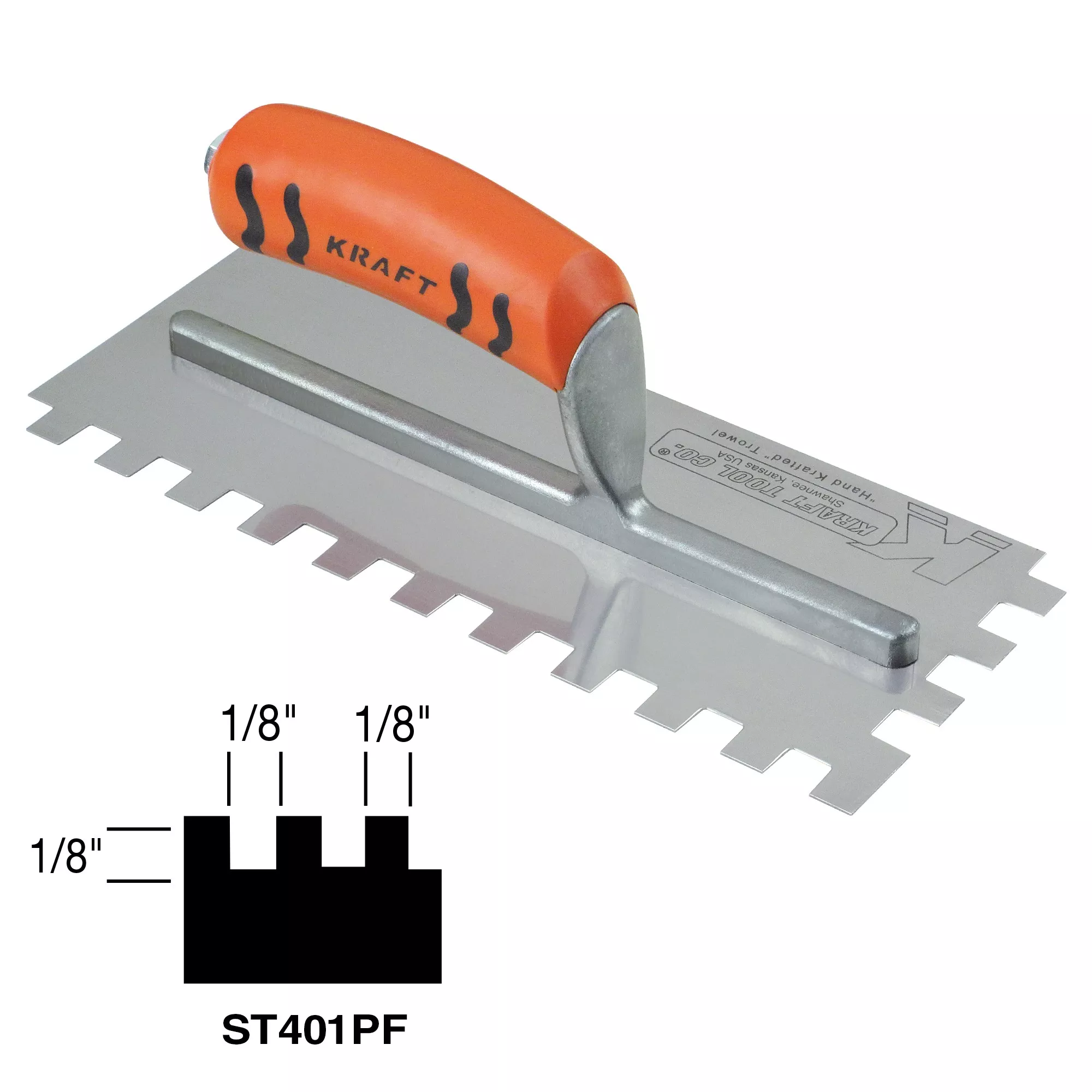 1-8-x-1-8-x-1-8-square-notch-trowel-with-proform-handle 1/8" x 1/8" x 1/8" Square-Notch Trowel with ProForm Handle