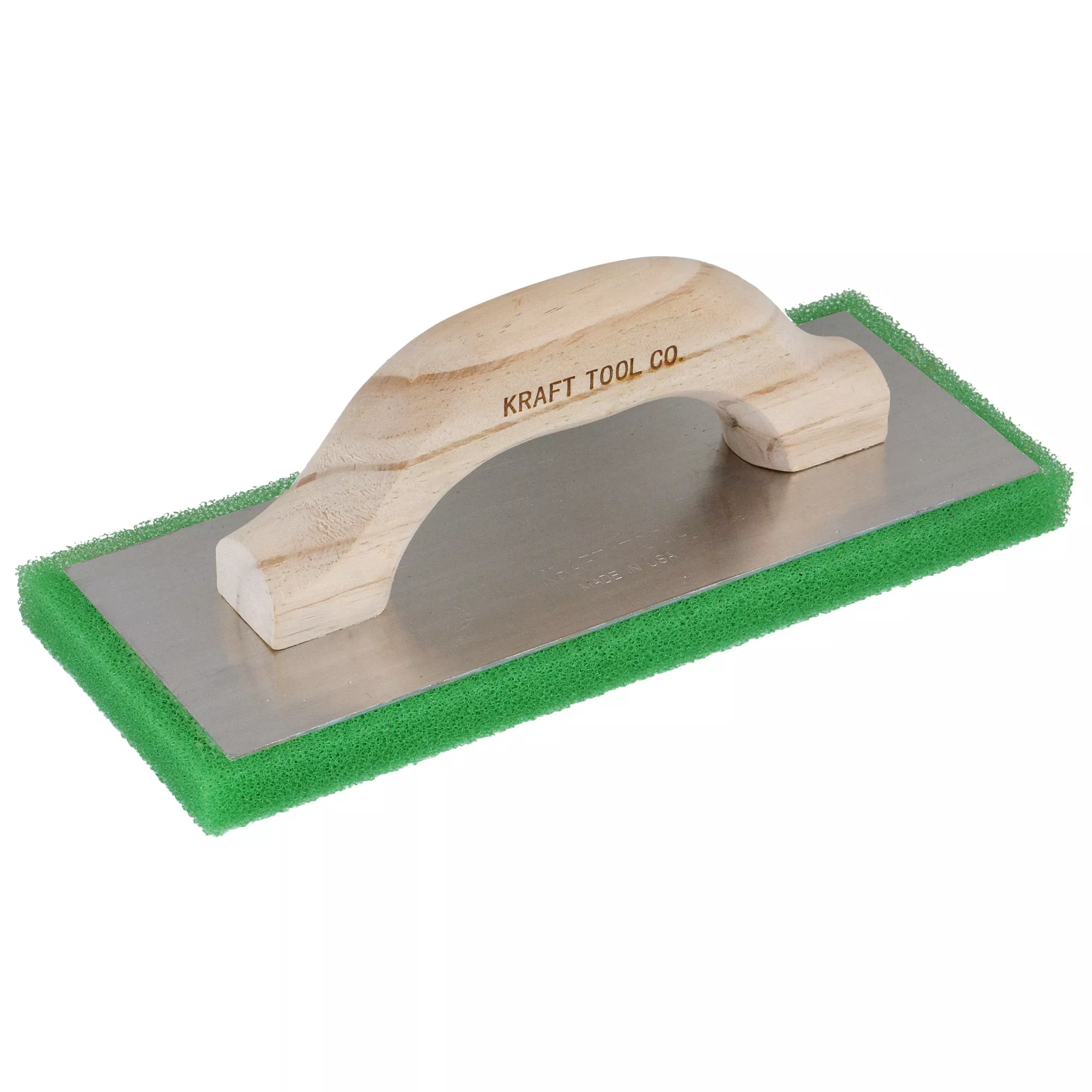 10-x-4-x-3-4-green-fine-texture-float-with-wood-handle 10" x 4" x 3/4" Green Fine Texture Float with Wood Handle