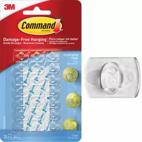 17026clr-es-20pk-command-decor-adhesive-clip 17026CLR-ES-20PK Command Decor Adhesive Clip