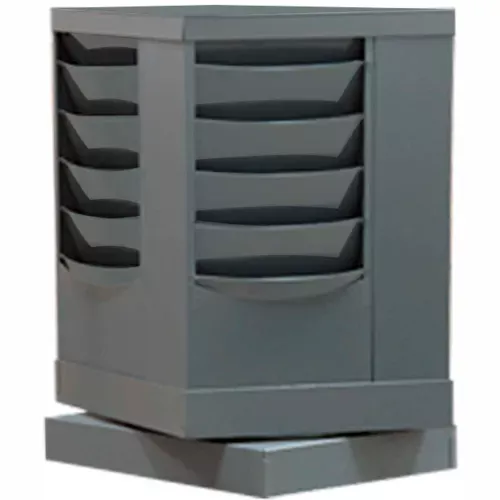 20-pocket-rotary-literature-rack-gray 20 Pocket Rotary Literature Rack - Gray