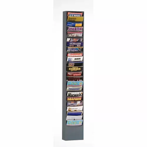 23-pocket-vertical-literature-rack-gray 23 Pocket Vertical Literature Rack - Gray