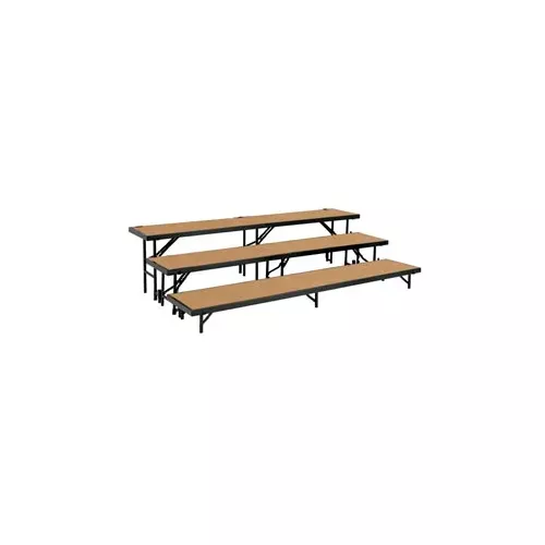 3-level-straight-riser-with-hardboard-96-l-x-18-w-8-h-16-h-24-h 3 Level Straight Riser with Hardboard - 96"L x 18"W - 8"H, 16"H & 24"H