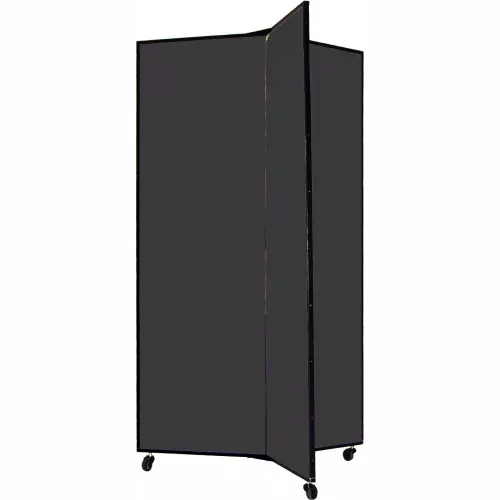 3-panel-display-tower-5-9-h-fabric-black 3 Panel Display Tower, 5'9"H, Fabric - Black