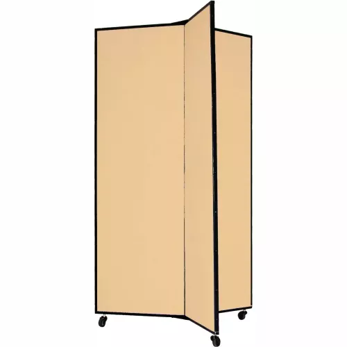 3-panel-display-tower-5-9-h-fabric-sand 3 Panel Display Tower, 5'9"H, Fabric - Sand