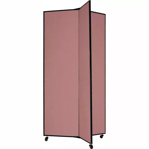 3-panel-display-tower-6-5-h-fabric-rose 3 Panel Display Tower, 6'5"H, Fabric - Rose