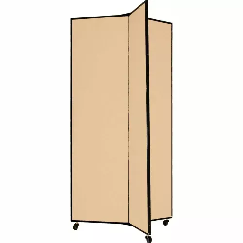 3-panel-display-tower-6-5-h-fabric-sand 3 Panel Display Tower, 6'5"H, Fabric - Sand