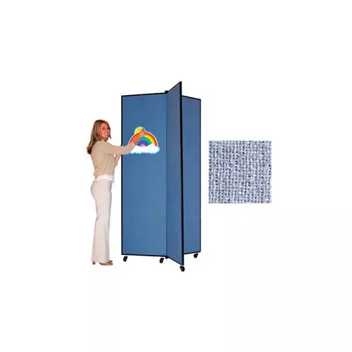 3-panel-display-tower-6-5-h-fabric-summer-blue 3 Panel Display Tower, 6'5"H, Fabric - Summer Blue