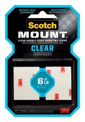 3m-scotch-mount-clear-double-sided-mounting-strips-1-x-125 3M Scotch-Mount™ Clear Double-Sided Mounting Strips 1" x 125"