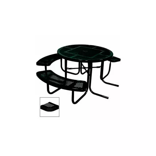 46-round-picnic-table-ada-compliant-perforated-metal-black 46" Round Picnic Table, ADA Compliant, Perforated Metal, Black