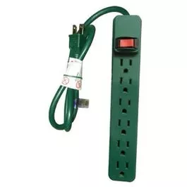 6-outlet-power-strip-green 6-Outlet Power Strip, Green