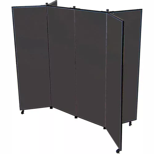6-panel-display-tower-5-9-h-fabric-black 6 Panel Display Tower, 5'9"H, Fabric - Black