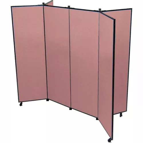 6-panel-display-tower-5-9-h-fabric-cranberry 6 Panel Display Tower, 5'9"H, Fabric - Cranberry