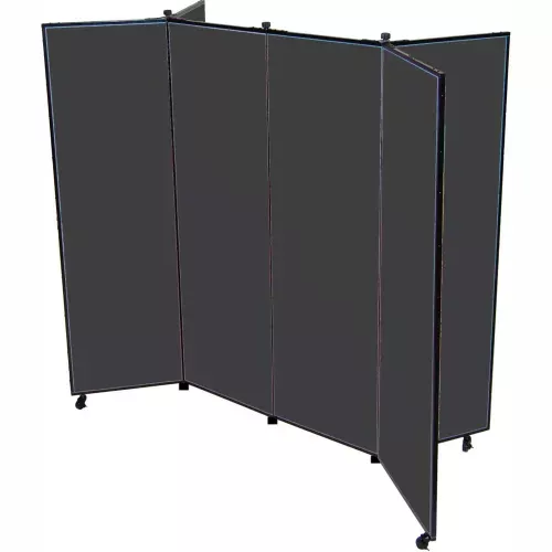 6-panel-display-tower-6-5-h-fabric-black 6 Panel Display Tower, 6'5"H, Fabric - Black