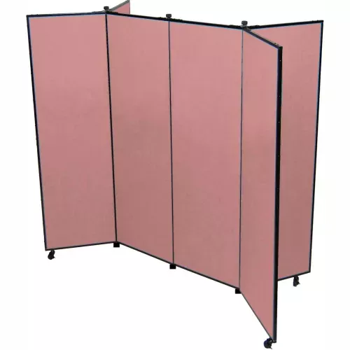 6 Panel Display Tower, 6'5"H, Fabric - Rose