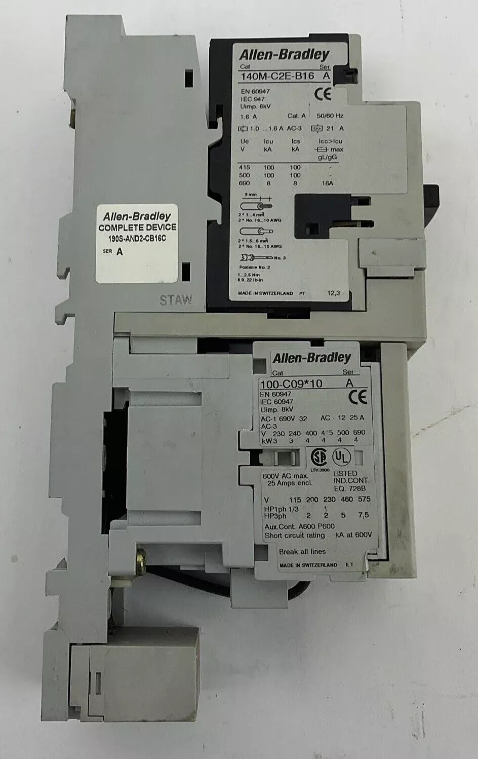 allen-bradley-190s-and2-cb16c-combonation-starter-ser ALLEN BRADLEY 190S-AND2-CB16C COMBONATION STARTER SER.A