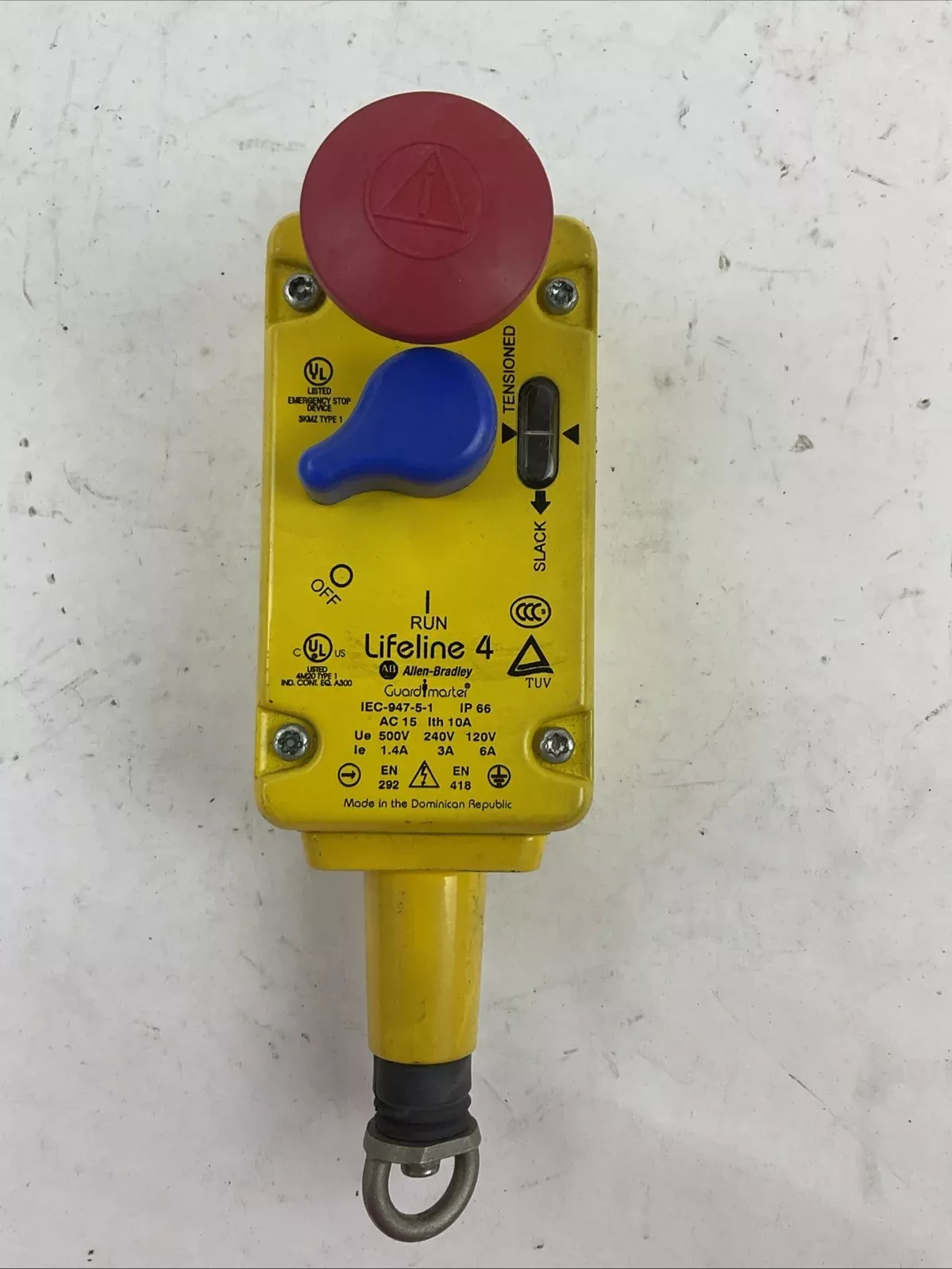 allen-bradley-440e-l13133-pull-switch-1-2npt-2nc-2no-lifeline-4-guard-master ALLEN BRADLEY 440E-L13133 PULL SWITCH 1/2NPT 2NC 2NO LIFELINE 4 GUARD MASTER