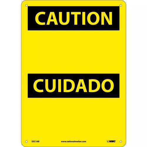 bilingual-aluminum-sign-caution-blank Bilingual Aluminum Sign - Caution Blank
