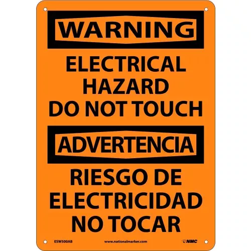 bilingual-aluminum-sign-warning-electrical-hazard-do-not-touch Bilingual Aluminum Sign - Warning Electrical Hazard Do Not Touch