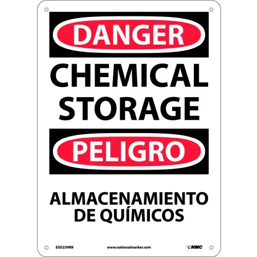 bilingual-plastic-sign-danger-chemical-storage Bilingual Plastic Sign - Danger Chemical Storage