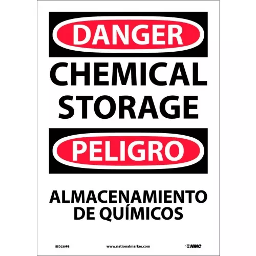 bilingual-vinyl-sign-danger-chemical-storage Bilingual Vinyl Sign - Danger Chemical Storage