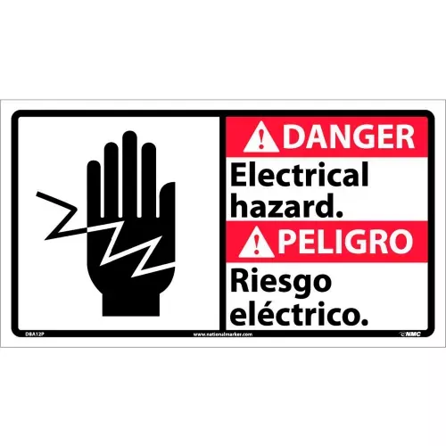 bilingual-vinyl-sign-danger-electrical-hazard Bilingual Vinyl Sign - Danger Electrical Hazard