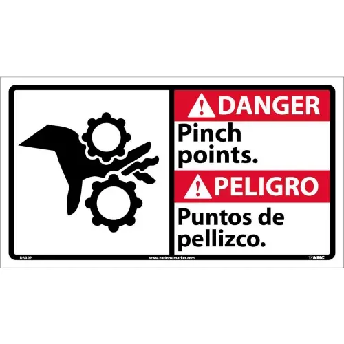 bilingual-vinyl-sign-danger-pinch-points Bilingual Vinyl Sign - Danger Pinch Points