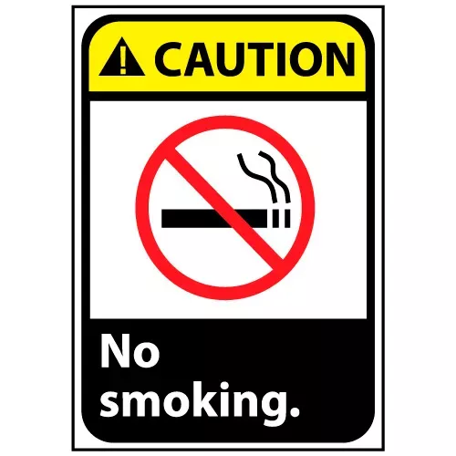 caution-sign-10x7-vinyl-no-smoking Caution Sign 10x7 Vinyl - No Smoking