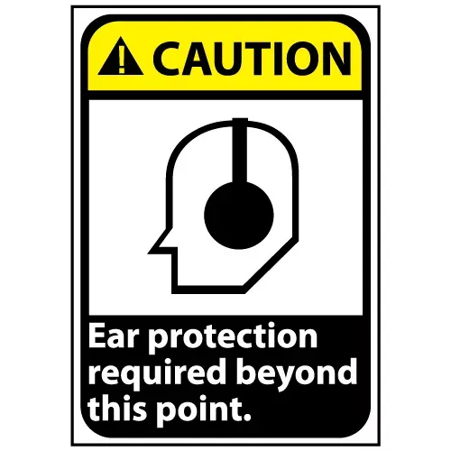 caution-sign-14x10-rigid-plastic-ear-protection-required Caution Sign 14x10 Rigid Plastic - Ear Protection Required