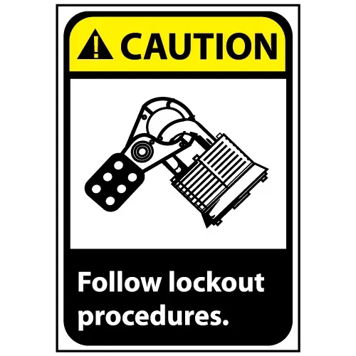 caution-sign-14x10-rigid-plastic-follow-lock-out-procedures Caution Sign 14x10 Rigid Plastic - Follow Lock Out Procedures