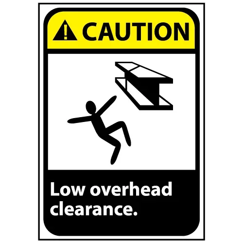 caution-sign-14x10-rigid-plastic-low-overhead-clearance Caution Sign 14x10 Rigid Plastic - Low Overhead Clearance