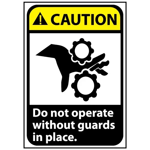 caution-sign-14x10-vinyl-do-not-operate-without-guards Caution Sign 14x10 Vinyl - Do Not Operate WithOut Guards