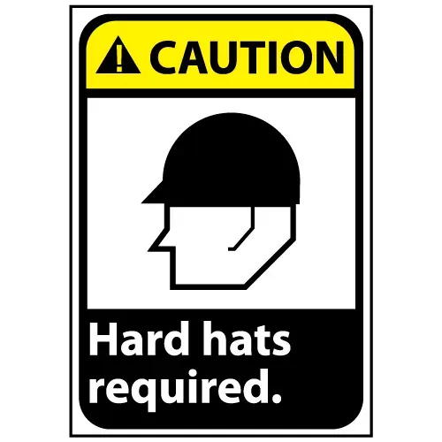 caution-sign-14x10-vinyl-hard-hat-required Caution Sign 14x10 Vinyl - Hard Hat Required