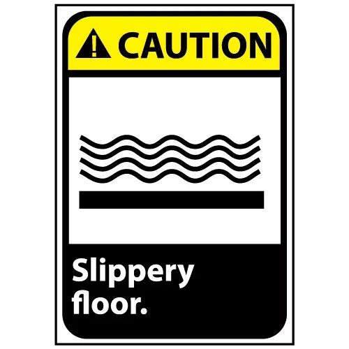 caution-sign-14x10-vinyl-slippery-floor Caution Sign 14x10 Vinyl - Slippery Floor