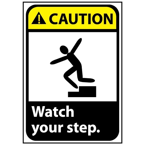 caution-sign-14x10-vinyl-watch-your-step Caution Sign 14x10 Vinyl - Watch Your Step