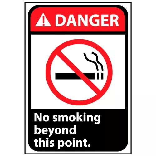 danger-sign-10x7-vinyl-no-smoking-beyond-this-point Danger Sign 10x7 Vinyl - No Smoking Beyond This Point