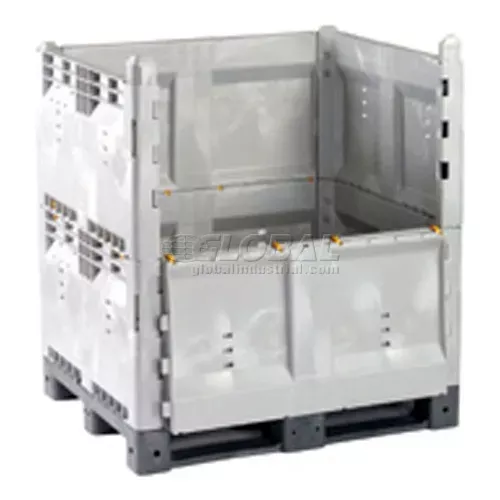 Decade Plastic Solid Wall Container, 48"L x 40"W x 50"H, 1320 lb. Capacity, Gray