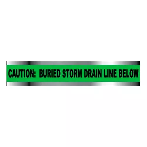 detectable-underground-warning-tape-caution-buried-storm-drain-below-6-w Detectable Underground Warning Tape - Caution Buried Storm Drain Below - 6"W