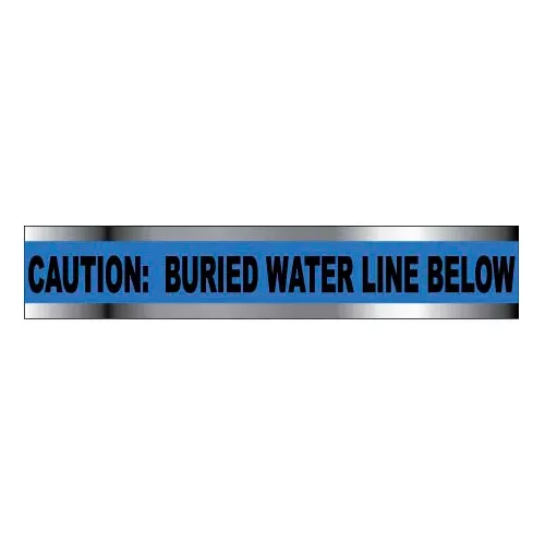 Detectable Underground Warning Tape - Caution Buried Water Line Below - 2"W