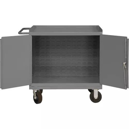 durham-mfg-mobile-bench-cabinet-without-bins-36-w-x-24-d-gray Durham Mfg. Mobile Bench Cabinet Without Bins, 36"W x 24"D, Gray