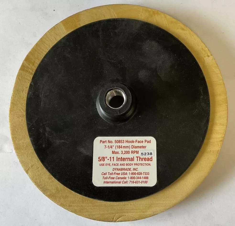 dynabrade-50853-hook-face-pad-7-1-4-diameter-5-8-11-internal-thread DYNABRADE 50853 HOOK-FACE PAD 7-1/4" DIAMETER 5/8"-11 INTERNAL THREAD