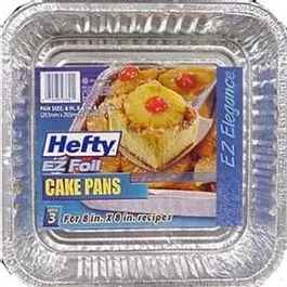 EZ Foil Cake Pan, Square, 3-Pk.