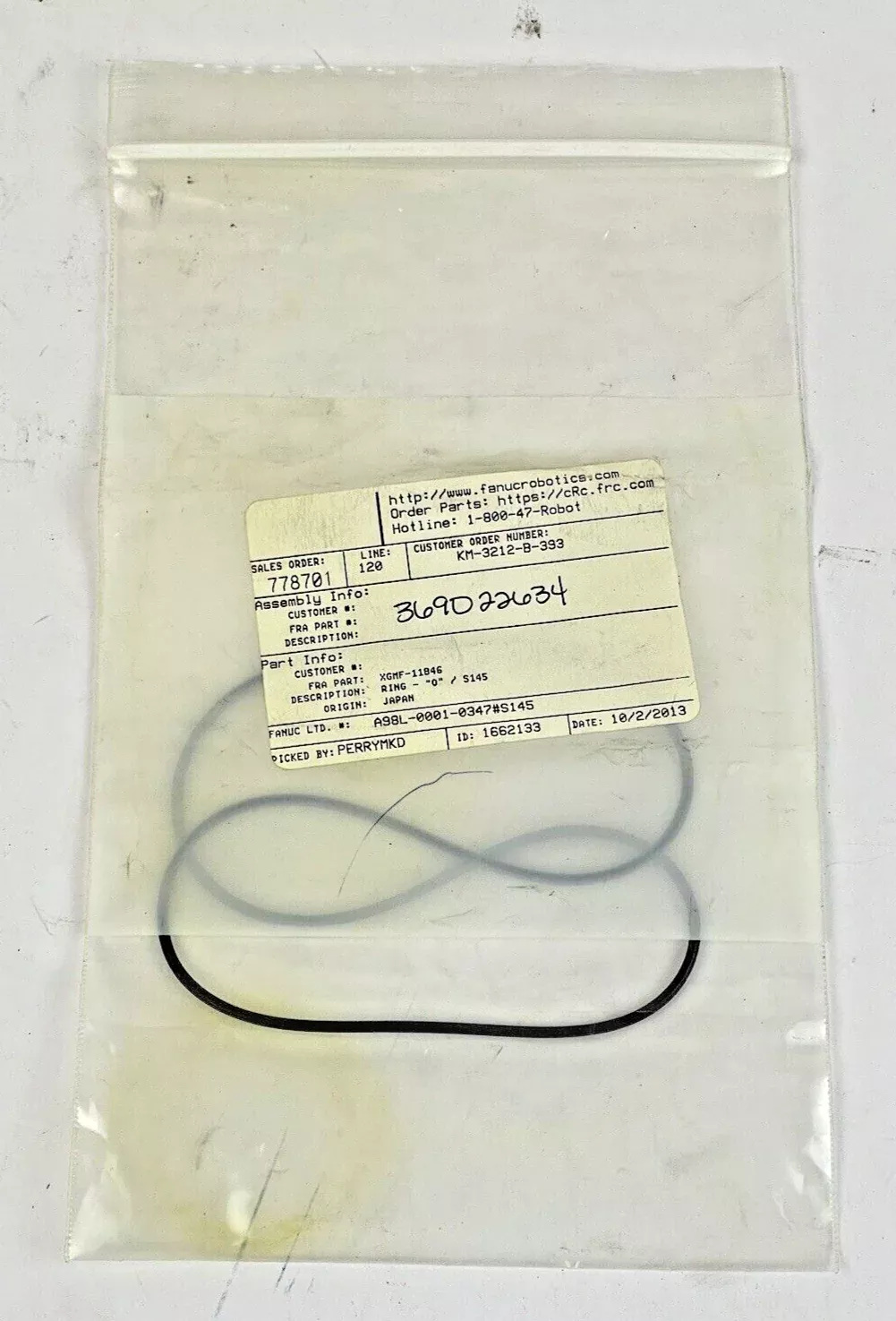 fanuc-xgmf-11846-o-ring-replacement-blk-o-ring-s145 FANUC - XGMF-11846 - O-RING REPLACEMENT, BLK - O-RING S145