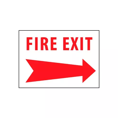 fire-safety-sign-fire-exit-with-right-arrow-plastic Fire Safety Sign - Fire Exit with Right Arrow - Plastic