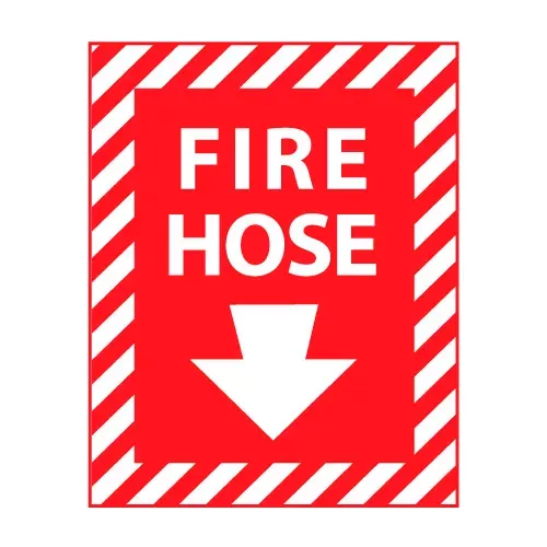 fire-safety-sign-fire-hose-with-down-arrow-vinyl Fire Safety Sign - Fire Hose with Down Arrow - Vinyl