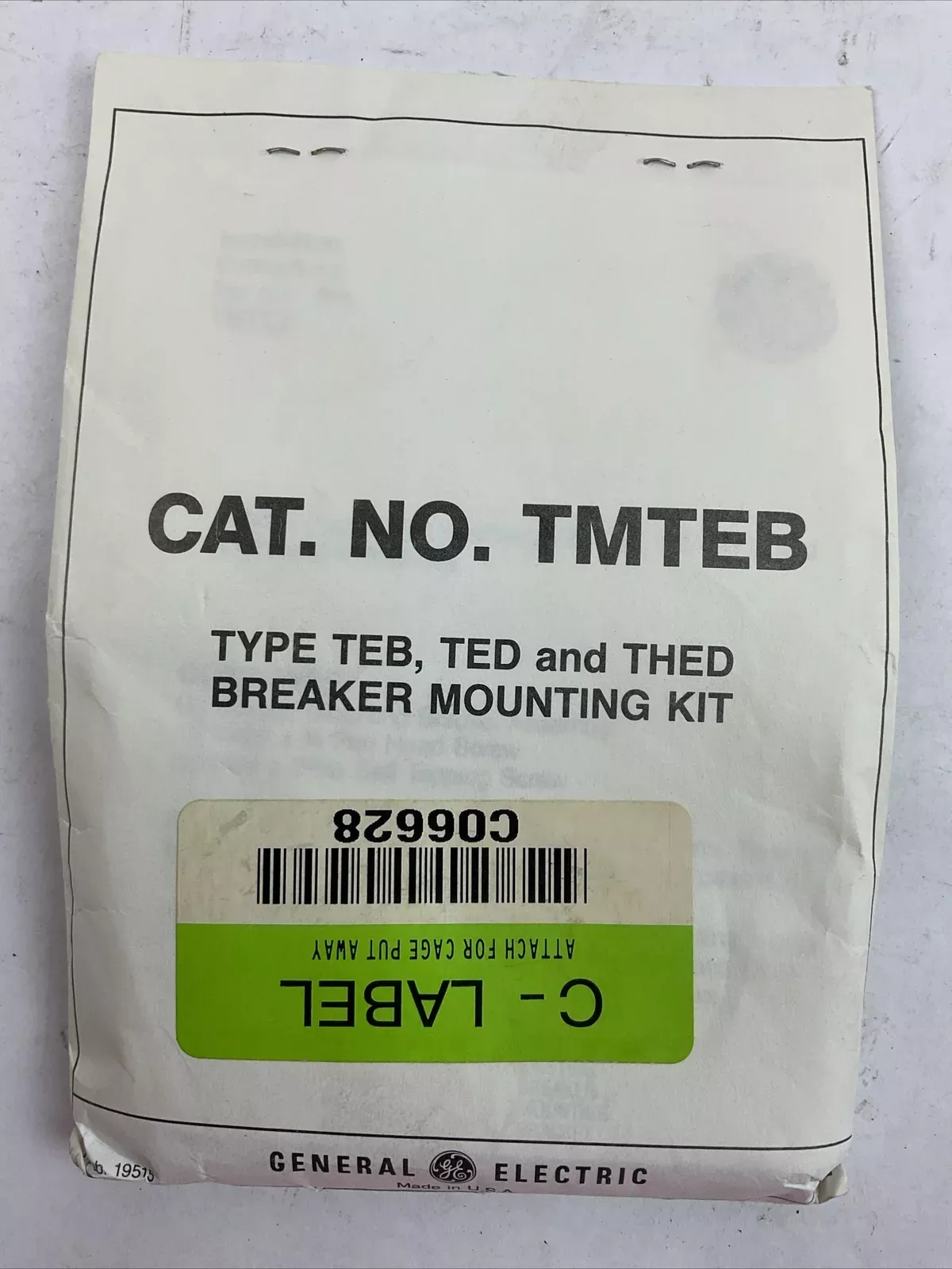 ge-tmteb-type-teb-ted-thed-breaker-mounting-kit GE TMTEB TYPE TEB, TED & THED BREAKER MOUNTING KIT