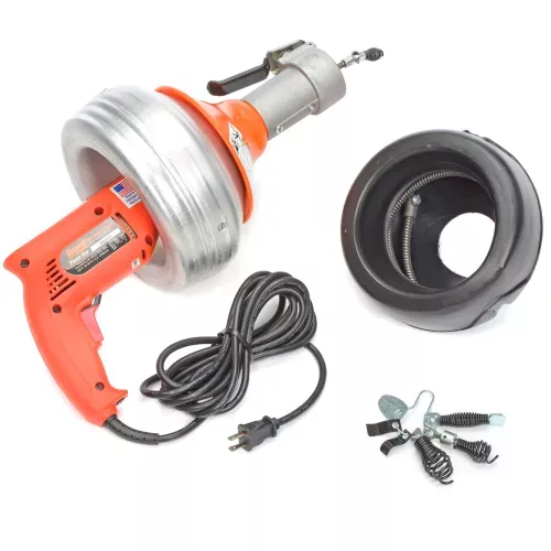 general-wire-pv-wc-power-vee-drain-cleaning-machine-includes-2-cables-cutter-set General Wire PV-A-WC Power-Vee Drain Cleaning Machine includes 2 Cables, Cutter Set & Case