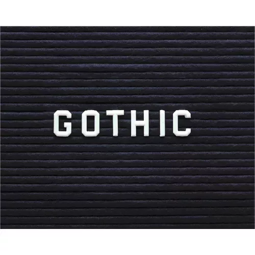 Ghent Gothic Letter Set - 0.75" Plastic White