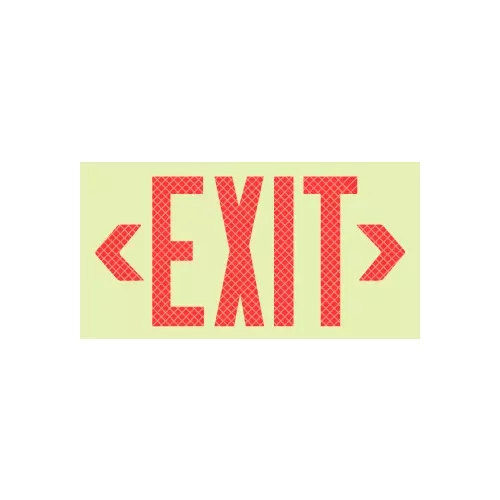 glo-brite-exit-red-redlective-frameless Glo-Brite Exit - Red Redlective Frameless