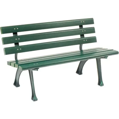 global-industrial-4-park-bench-w-backrest-green Global Industrial 4' Park Bench w/ Backrest, Green